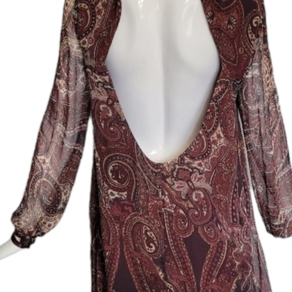 TJD The Jet Set Diaries Paisley Mini Cut out Back Chiffon sz 8 - Picture 8 of 8